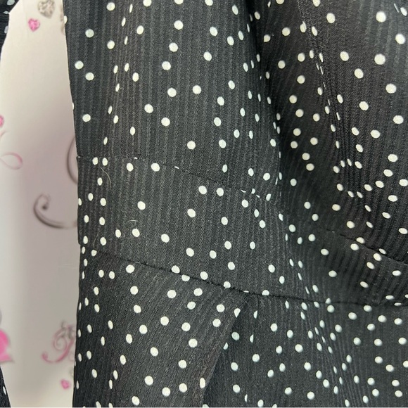 Showpo dress bell bottom sleeve dots Black and White Polka Dot Long Sleeve Dress - Picture 10 of 16